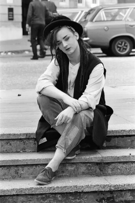Framed Print : Pop star Boy George of Culture Club group. Pictured after the group moved into 15th spot Framed Print : Pop star Boy George of Culture Club group. Pictured after the group moved into 15th spot