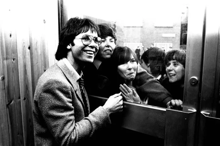 Framed Print : Pop star Cliff Richard was visiting Newcastle on 4th February 1981 to sing the praises of Framed Print : Pop star Cliff Richard was visiting Newcastle on 4th February 1981 to sing the praises of
