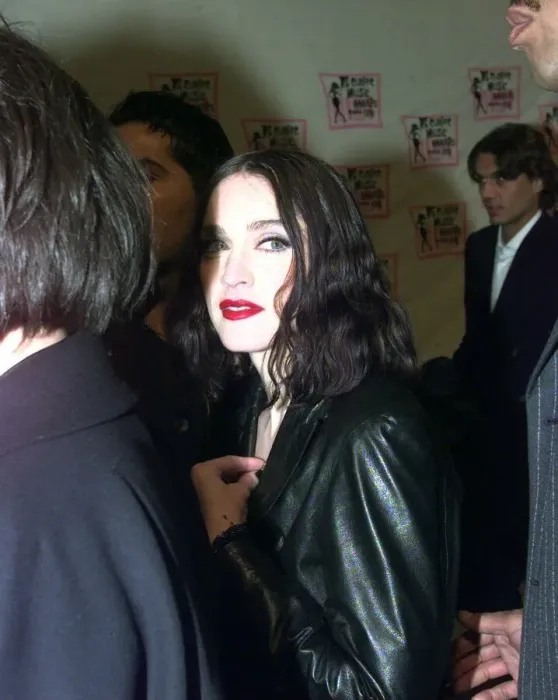 Framed Print : Pop star Madonna arrives at the MTV Music Video Awards ceremony in Milan weaering a black