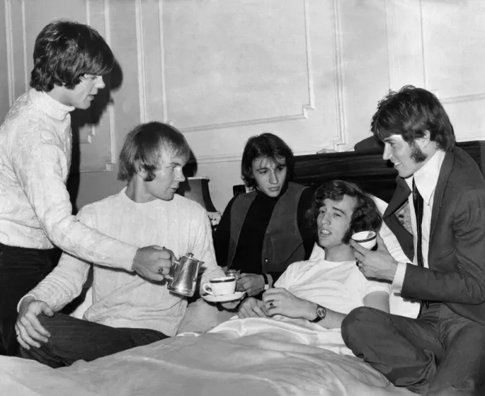 Framed Print : Pop star Robin Gibb, lead singer with the famous Bee Gees pop group was taken ill during Framed Print : Pop star Robin Gibb, lead singer with the famous Bee Gees pop group was taken ill during