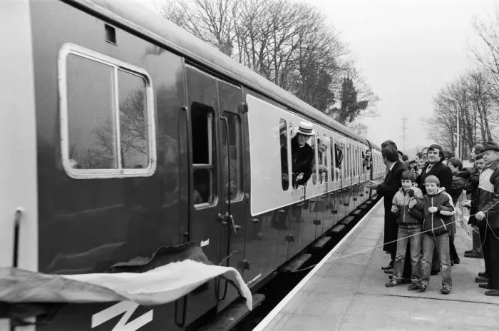 Framed Print : Pop star and Watford FC Chairman, Elton John, opens the new Watford Stadium Halt railway Framed Print : Pop star and Watford FC Chairman, Elton John, opens the new Watford Stadium Halt railway