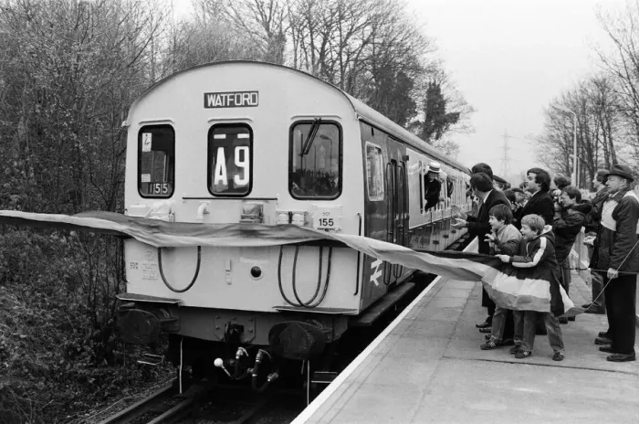 Framed Print : Pop star and Watford FC Chairman, Elton John, opens the new Watford Stadium Halt railway