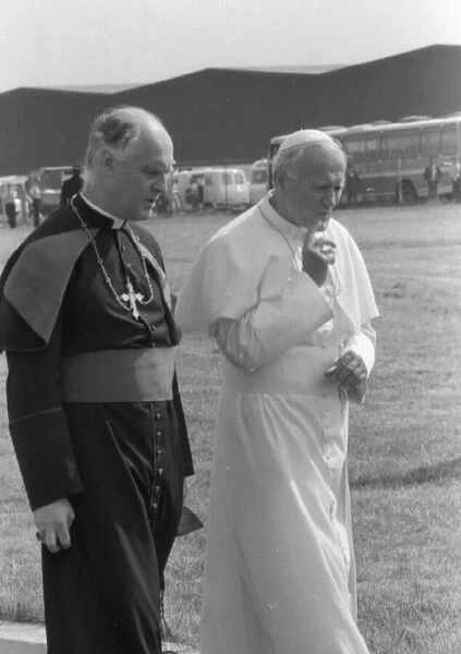 Pope John Paul IIs visit to Coventry Airport for a mid-morning mass. 30th May 1982