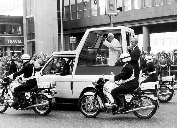 The Popes visit to the United Kingdom May 1982. Pope John Paul II seen here