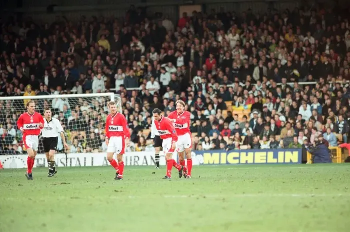 Framed Print : Port Vale 0 - 1 Middlesbrough, Division One match held at Vale Park. 24th April 1998 Framed Print : Port Vale 0 - 1 Middlesbrough, Division One match held at Vale Park. 24th April 1998