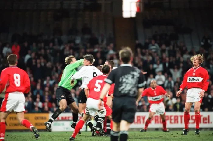 Framed Print : Port Vale 0 - 1 Middlesbrough, Division One match held at Vale Park. 24th April 1998