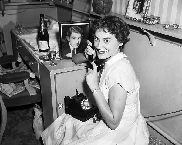 A portrait of Anne Rogers in her dressing room on the day of her engagement