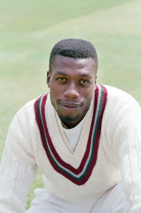 Framed Print : Portrait of West Indian bowler Curtly Ambrose. 10th May 1991 Framed Print : Portrait of West Indian bowler Curtly Ambrose. 10th May 1991