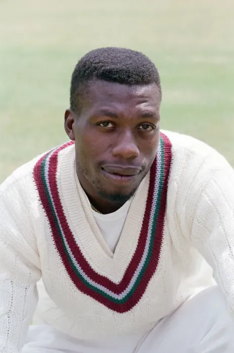 Framed Print : Portrait of West Indian bowler Curtly Ambrose. 10th May 1991 Framed Print : Portrait of West Indian bowler Curtly Ambrose. 10th May 1991