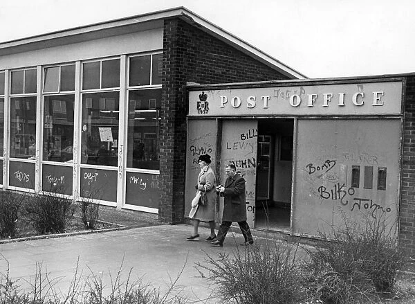 Post office at Cantril Farm. Knowsley, Merseyside. February 1978