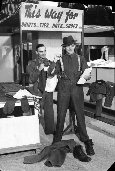 Framed Print : Post VE Day, May 1945, Clothing being returned or purchased in this demob period for Framed Print : Post VE Day, May 1945, Clothing being returned or purchased in this demob period for