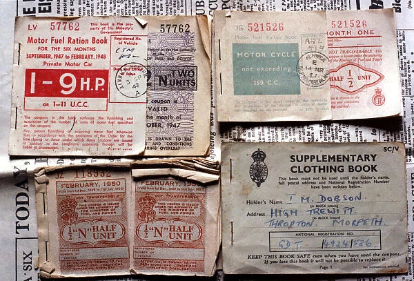 Post World War Two - Second World War - Rationing - Motor Fuel Ration Book - Motor Cycle