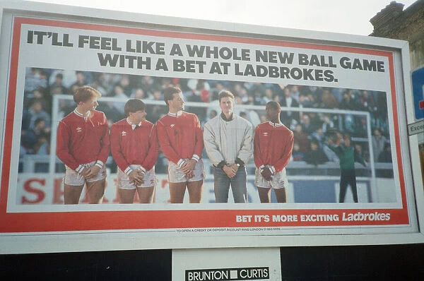 Poster advertising Ladbrokes. 22nd December 1989
