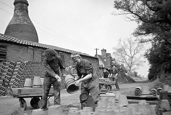 Pottery making at Wattisfield Suffolk during the Second World war May 1944 Henry