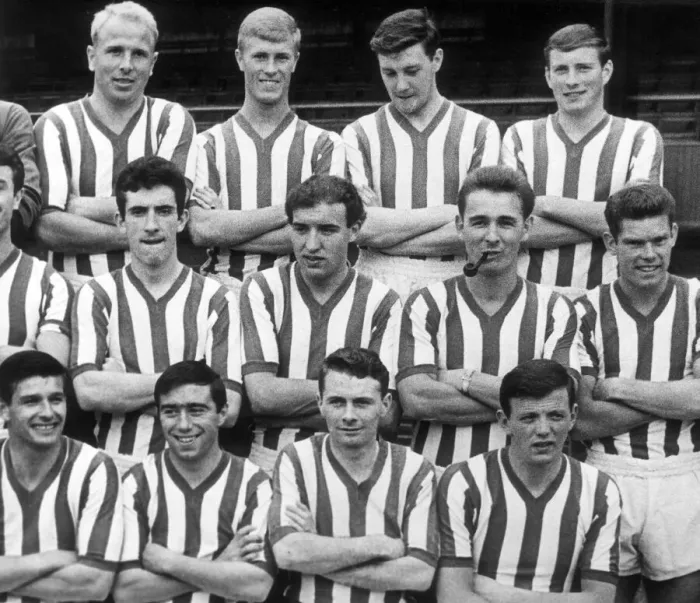 Framed Print : Practical joker Brian Clough makes his team mates laugh on trhe official Sunderland group Framed Print : Practical joker Brian Clough makes his team mates laugh on trhe official Sunderland group
