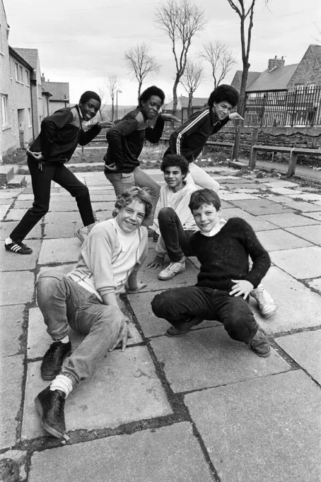 Framed Print : Practising breakdance routines for a fundraising event in aid of the Ethiopian famine Framed Print : Practising breakdance routines for a fundraising event in aid of the Ethiopian famine
