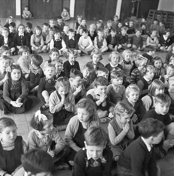 Prayers during morning assembly at the South Mead School, Southfield, Wimbledon