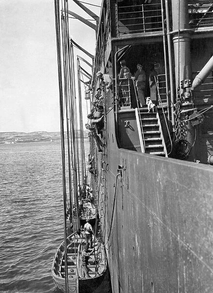 Pre-sailing drill aboard the French SS Sontay in unknown port. 1st May 1917