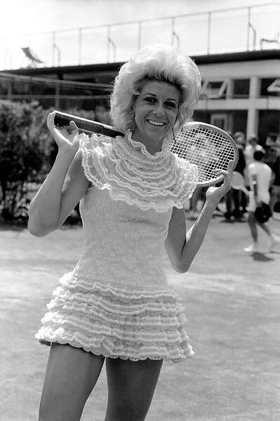 Pre - Wimbledon fashion show at the Hurlingham Club Lea Pericoli wearing a Victorian