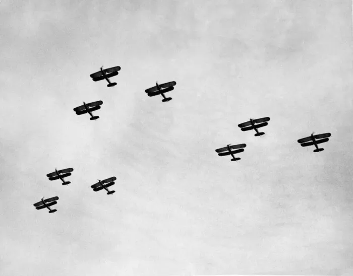 Framed Print : Precision flying demonstrated by Hawker Harts of 57 Squadron of the RAF during the Hendon Framed Print : Precision flying demonstrated by Hawker Harts of 57 Squadron of the RAF during the Hendon