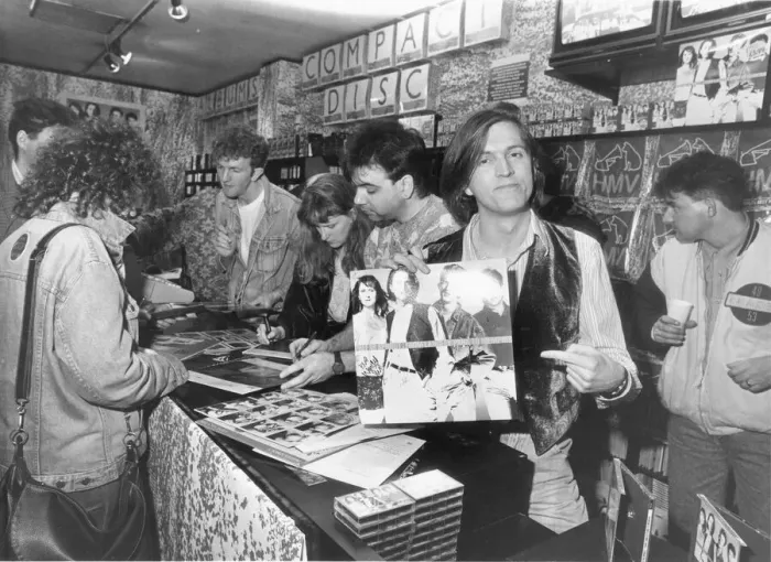 Framed Print : Prefab Sprout sign autographs for fans at the HMV music store in Newcastle Framed Print : Prefab Sprout sign autographs for fans at the HMV music store in Newcastle