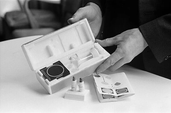 A do it yourself pregnancy test kit, made in Sweden. July 1968