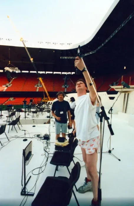 Framed Print : Preparations for the Cor World Choir concert at Cardiff Arms Park, May 1992