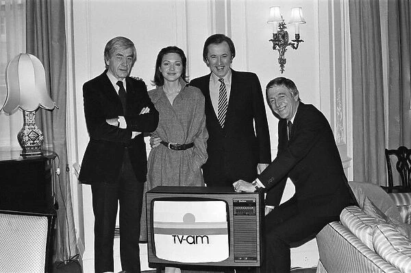 The presenters of new breakfast television show 'TV-am'- Robert Kee, Anna Ford