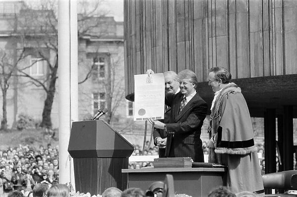 President Jimmy Carter receiving the Freedom of the City from Mayor of Washington