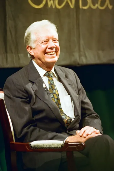 Framed Print : Former US President Jimmy Carter in Swansea. 11th August 1995 Framed Print : Former US President Jimmy Carter in Swansea. 11th August 1995