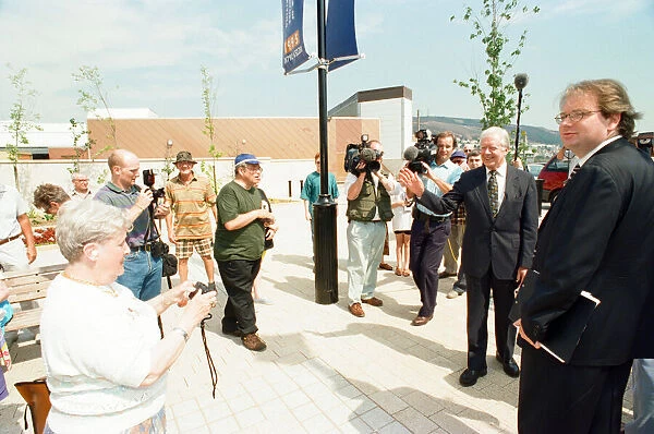 Former US President Jimmy Carter in Swansea. 11th August 1995