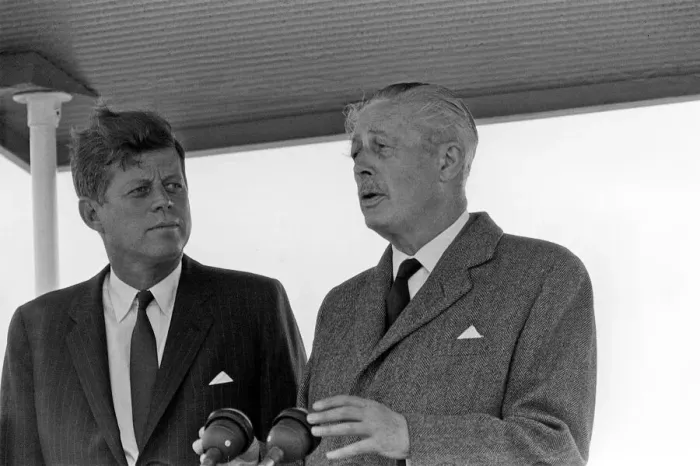Framed Print : President John F Kennedy on a vist to England Pictured with Prime Minister Harold Framed Print : President John F Kennedy on a vist to England Pictured with Prime Minister Harold