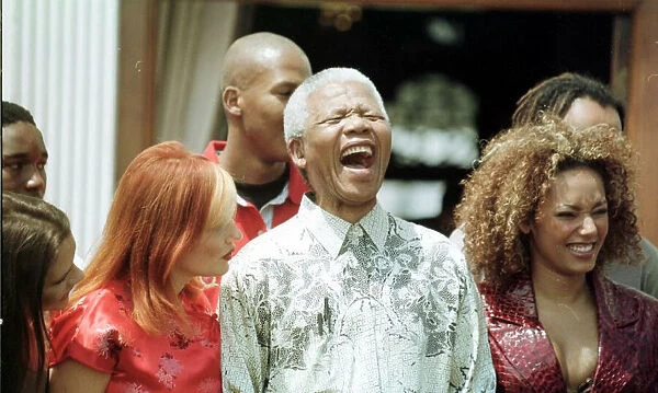 President Nelson Mandela with Spice Girls November 1997 during their visit to South