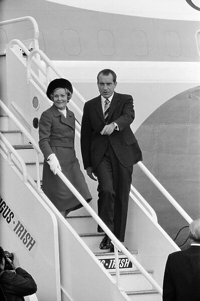 President Richard Nixon visits Ireland. Pictured on arrival at Shannon Airport