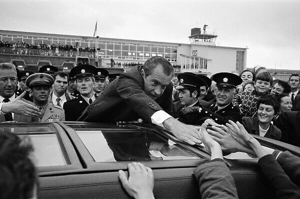 President Richard Nixon visits Ireland. Pictured on arrival at Shannon Airport