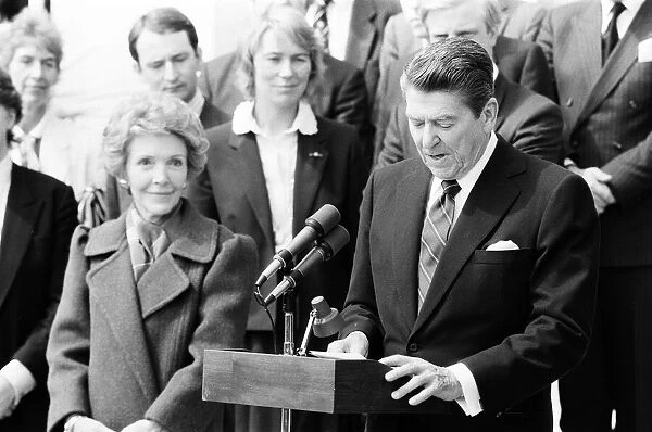 President Ronald Reagan and his wife Nancy during their visit to London. 6th June 1984