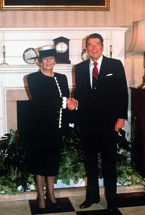 Framed Print : President Ronald Regan June 1988 visit to England with Margaret Thatcher at No