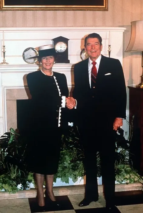 Framed Print : President Ronald Regan June 1988 visit to England with Margaret Thatcher at No