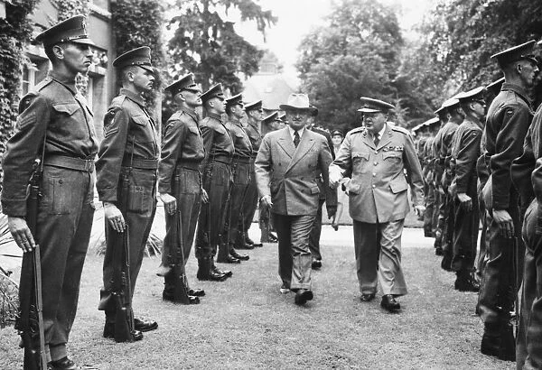 President Truman arriving at Winston Churchills Berlin residence for lunch