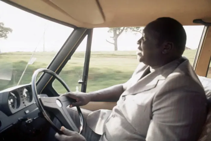 Framed Print : President of Uganda, General Idi Amin, pictured at the wheel of his Range Rover Framed Print : President of Uganda, General Idi Amin, pictured at the wheel of his Range Rover