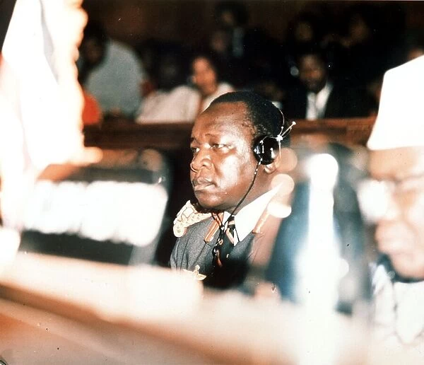 President of Uganda, General Idi Amin, at a conference. November 1974