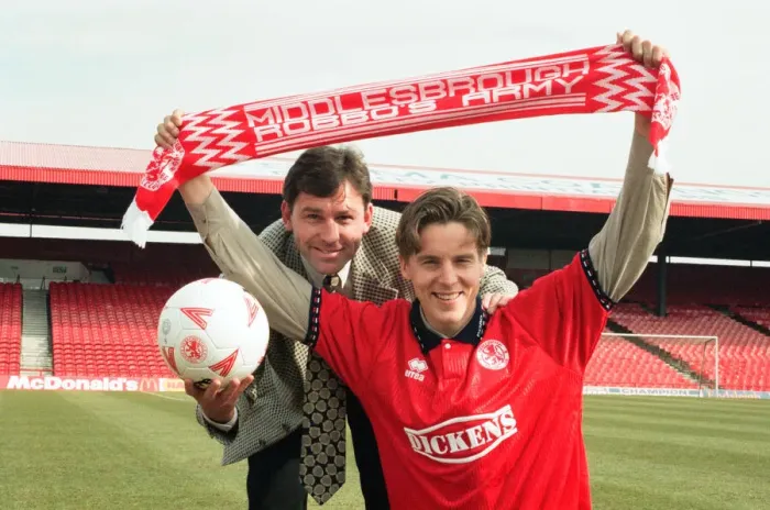 Framed Print : The press conference for new Middlesbrough signing striker Jan Aage Fjortoft