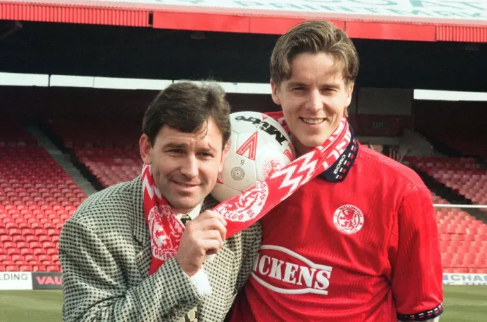 Framed Print : The press conference for new Middlesbrough signing striker Jan Aage Fjortoft Framed Print : The press conference for new Middlesbrough signing striker Jan Aage Fjortoft