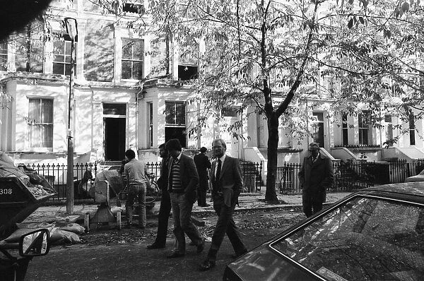 Press outside flat in Abingdon Road, Kensington, London, where Koo Stark, Actress