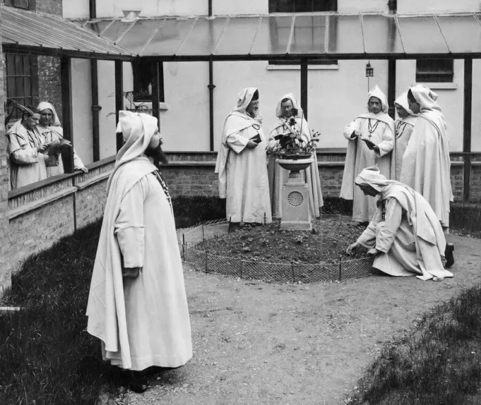Framed Print : Priests in Arabian dress. New monastery of the White Fathers at Heston, Middlesex Framed Print : Priests in Arabian dress. New monastery of the White Fathers at Heston, Middlesex