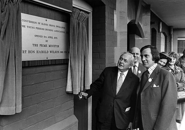 Prime Minister, Harold Wilson opens the converted Eldon Grove flats, Liverpool