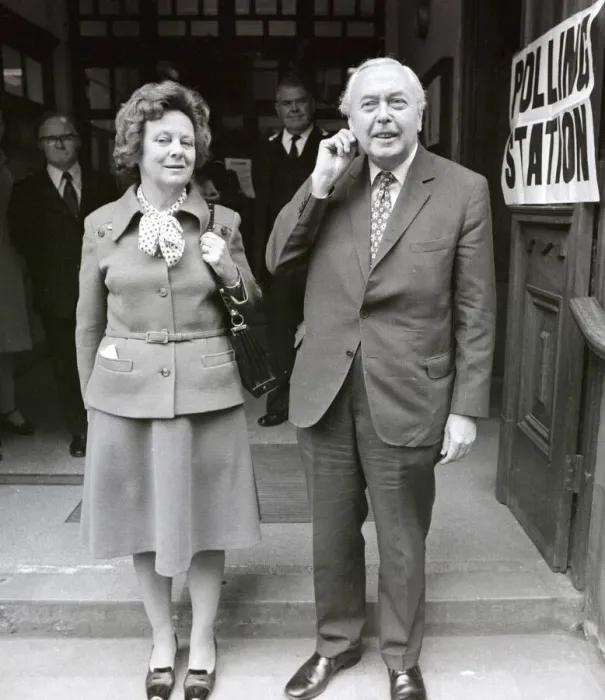 Framed Print : Prime Minister Harold Wilson seen here casting his vote in the 1975 EEC Referendum