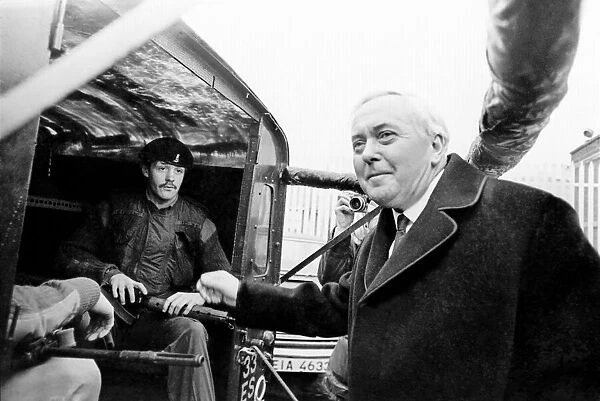 Prime Minister Harold Wilson seen here meeting the troops