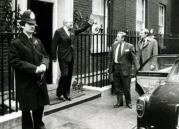 Prime Minister James Callaghan leaves Downing Street to see the Queen during the 1979