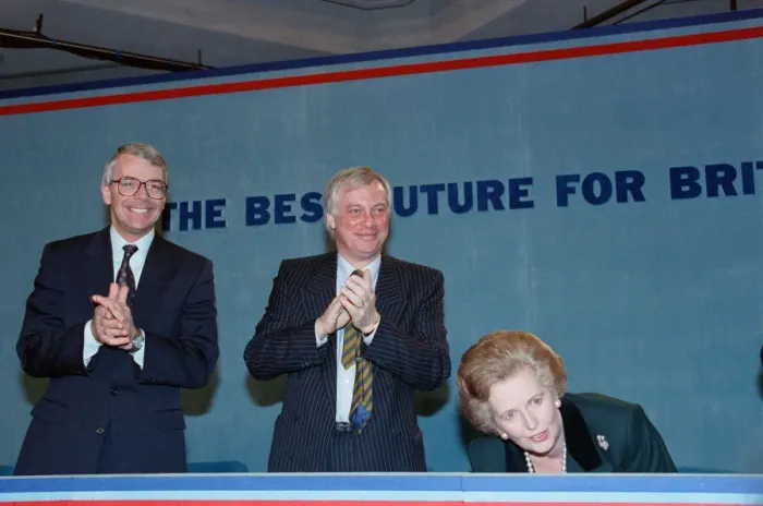 Framed Print : Prime Minister John Major, Chris Patten and Margaret Thatcher Framed Print : Prime Minister John Major, Chris Patten and Margaret Thatcher